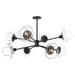 Alora Canada - Eight Light Chandelier - Francesca - Clear Glass/Matte Black- Union Lighting Luminaires Decor