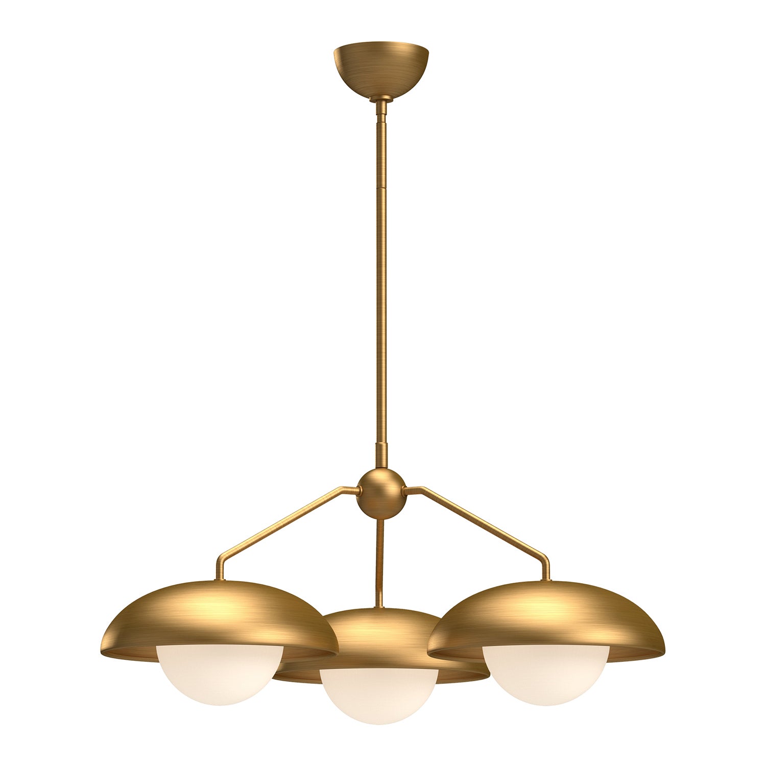 Alora Canada - Three Light Chandelier - Rubio - Aged Gold/Opal Matte Glass- Union Lighting Luminaires Decor