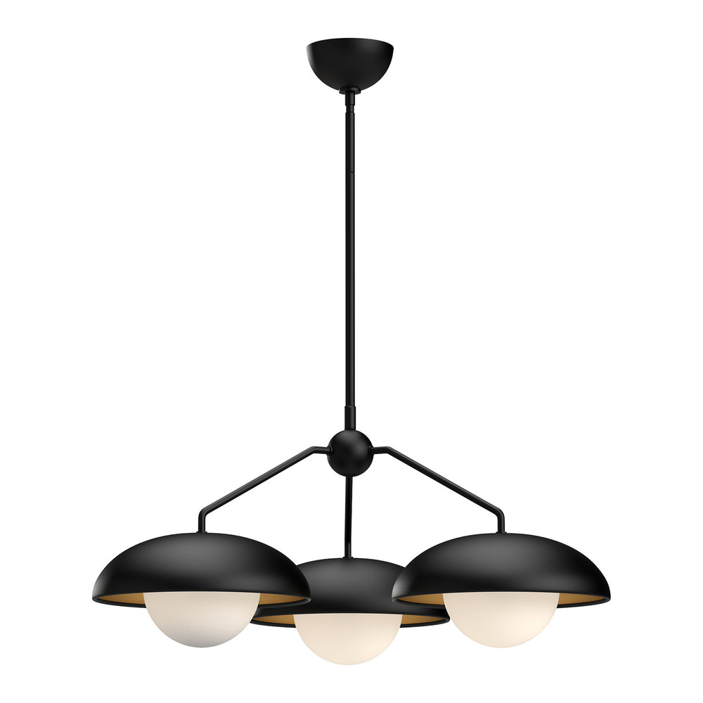 Alora Canada - Three Light Chandelier - Rubio - Matte Black/Opal Matte Glass- Union Lighting Luminaires Decor