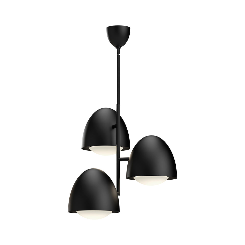 Alora Canada - Three Light Chandelier - Kenji - Matte Black/Opal Matte Glass- Union Lighting Luminaires Decor