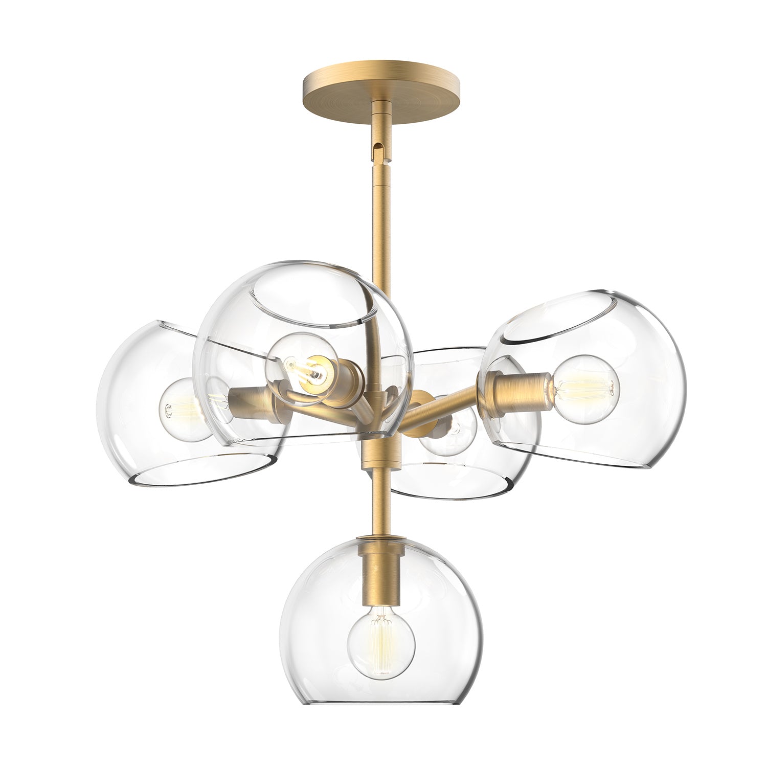 Alora Canada - Five Light Chandelier - Willow - Brushed Gold/Clear Glass- Union Lighting Luminaires Decor