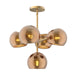 Alora Canada - Five Light Chandelier - Willow - Brushed Gold/Copper Glass- Union Lighting Luminaires Decor
