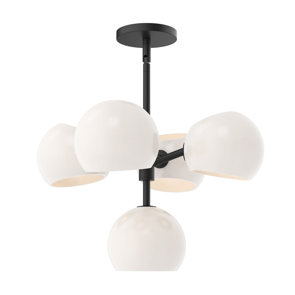 Alora Canada - Five Light Chandelier - Willow - Matte Black/Opal Matte Glass- Union Lighting Luminaires Decor