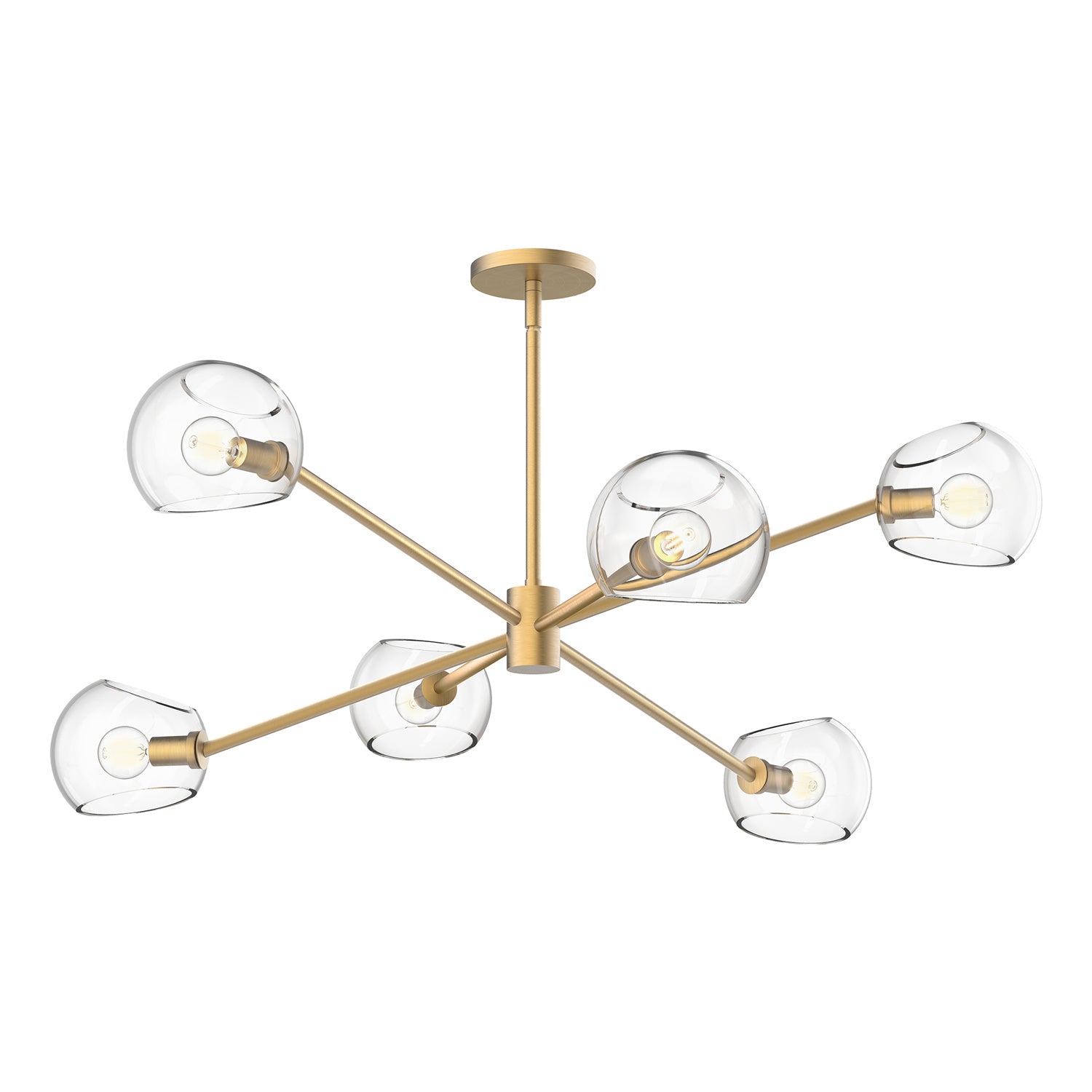 Alora Canada - Six Light Chandelier - Willow - Brushed Gold/Clear Glass- Union Lighting Luminaires Decor