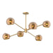 Alora Canada - Six Light Chandelier - Willow - Brushed Gold/Copper Glass- Union Lighting Luminaires Decor