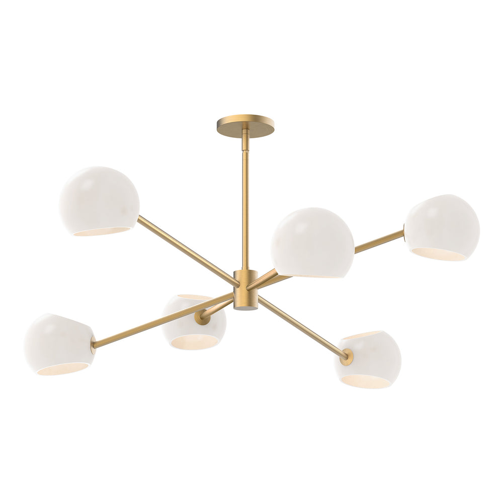 Alora Canada - Six Light Chandelier - Willow - Brushed Gold/Opal Matte Glass- Union Lighting Luminaires Decor