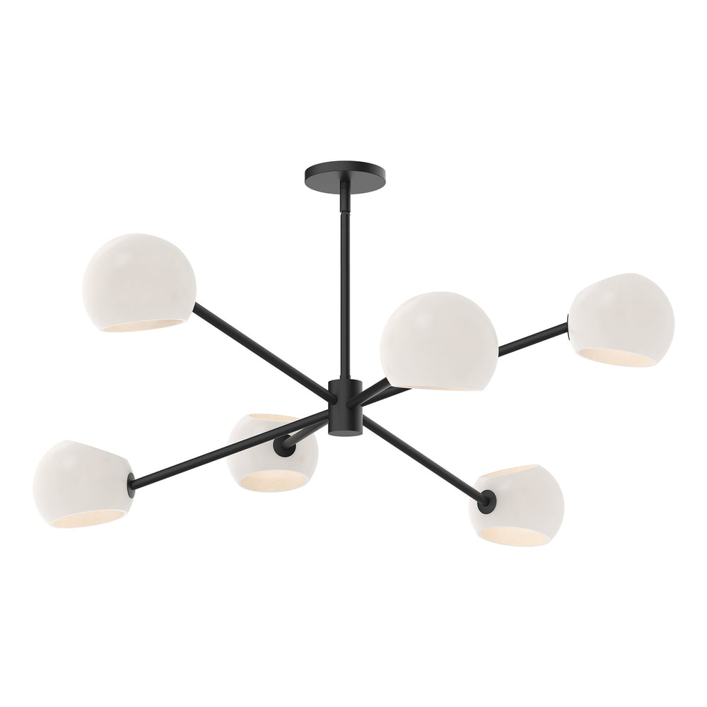 Alora Canada - Six Light Chandelier - Willow - Matte Black/Opal Matte Glass- Union Lighting Luminaires Decor