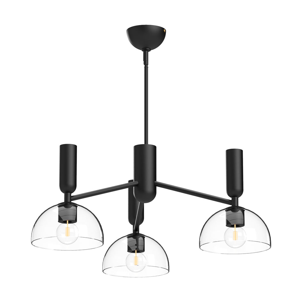 Alora Canada - Three Light Chandelier - Jude - Clear Glass/Matte Black- Union Lighting Luminaires Decor