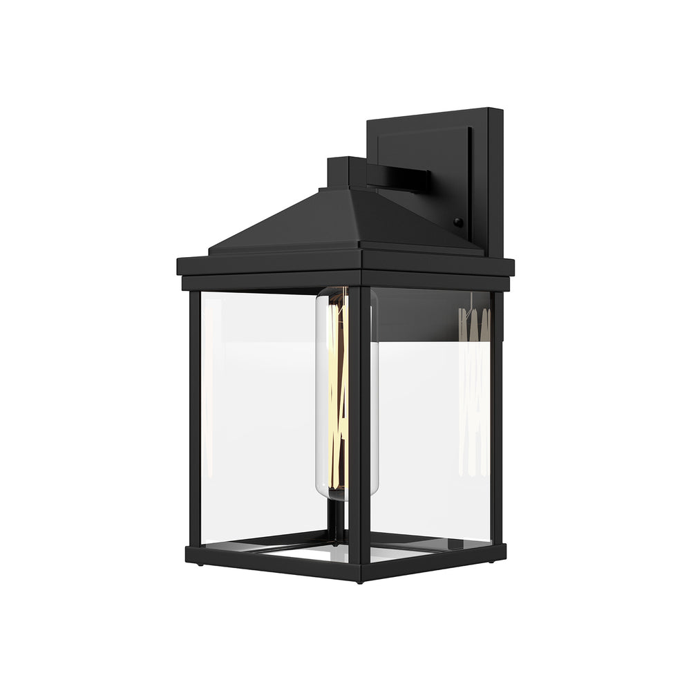Alora Canada - One Light Exterior Wall Mount - Larchmont - Clear Glass/Textured Black- Union Lighting Luminaires Decor