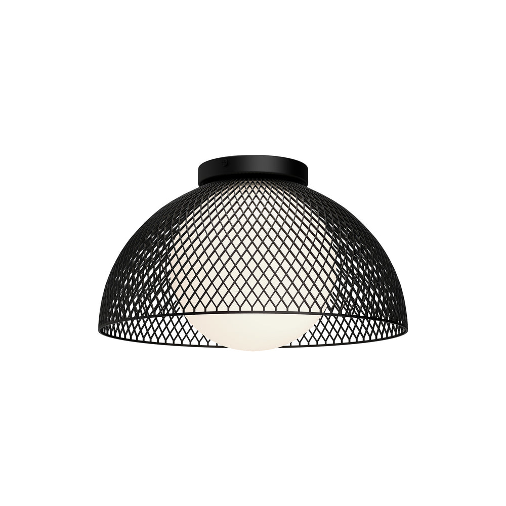 Alora Canada - One Light Flush Mount - Haven - Matte Black/Opal Matte Glass- Union Lighting Luminaires Decor