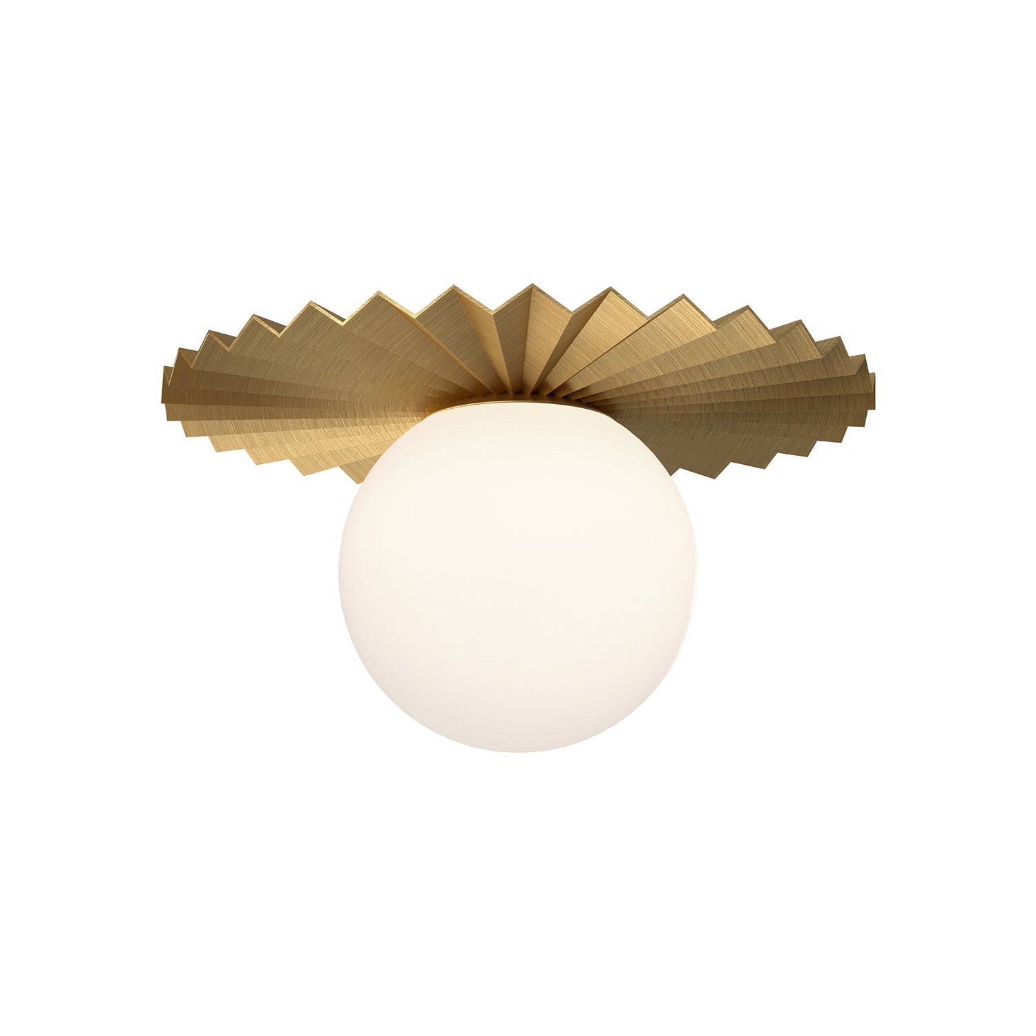 Alora Canada - One Light Flush Mount - Plume - Brushed Gold/Opal Matte Glass- Union Lighting Luminaires Decor