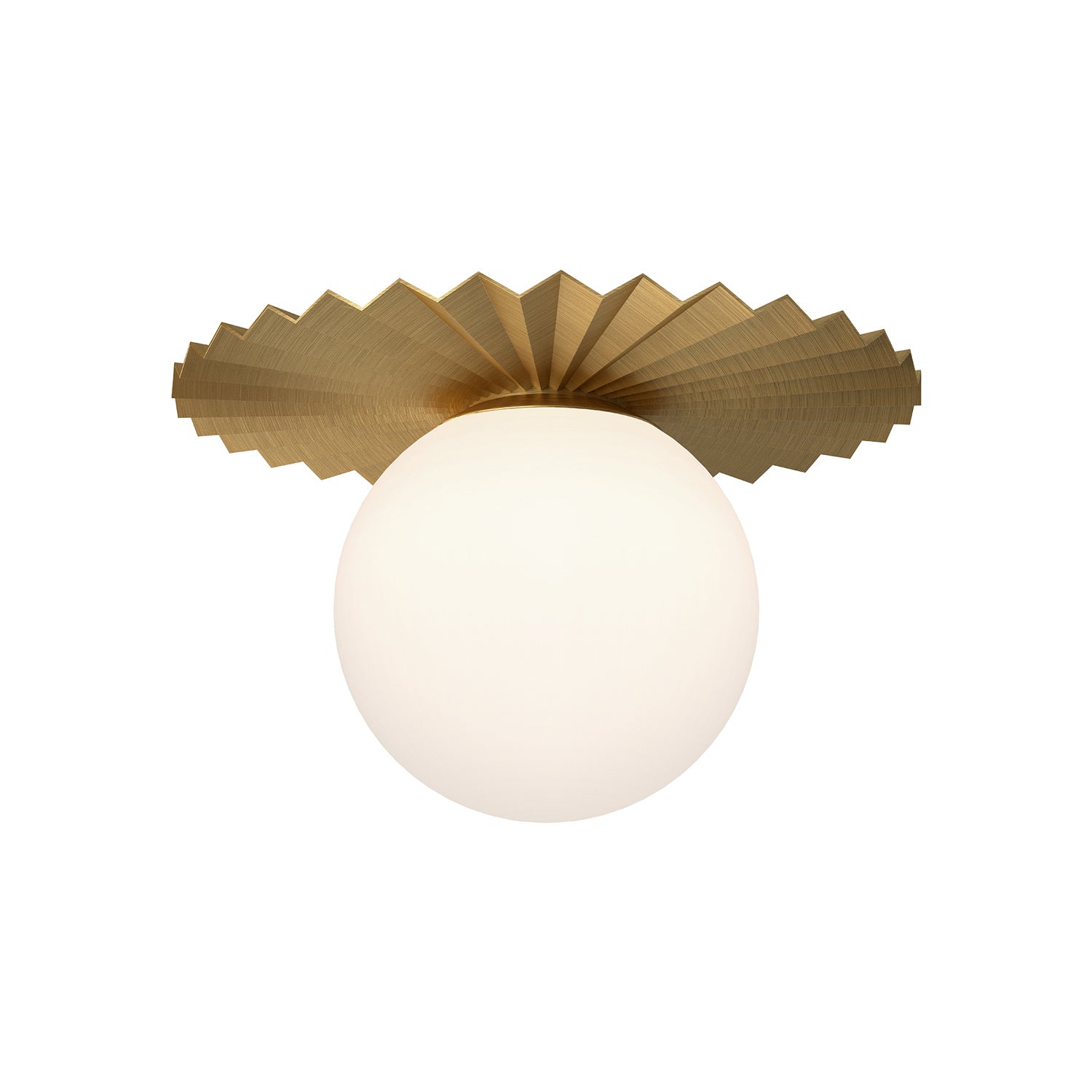 Alora Canada - One Light Flush Mount - Plume - Brushed Gold/Opal Matte Glass- Union Lighting Luminaires Decor