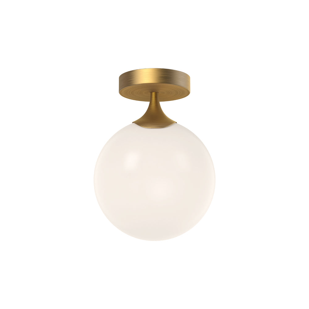Alora Canada - One Light Flush Mount - Nouveau - Aged Gold/Opal Matte Glass- Union Lighting Luminaires Decor