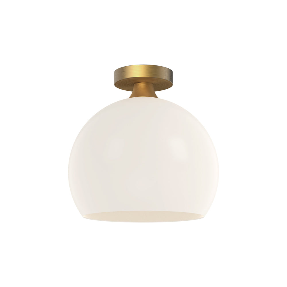 Alora Canada - One Light Flush Mount - Castilla - Aged Gold/Opal Matte Glass- Union Lighting Luminaires Decor