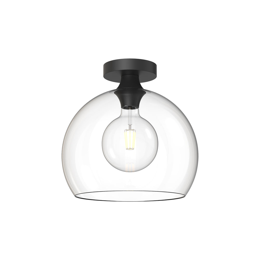 Alora Canada - One Light Flush Mount - Castilla - Clear Glass/Matte Black- Union Lighting Luminaires Decor