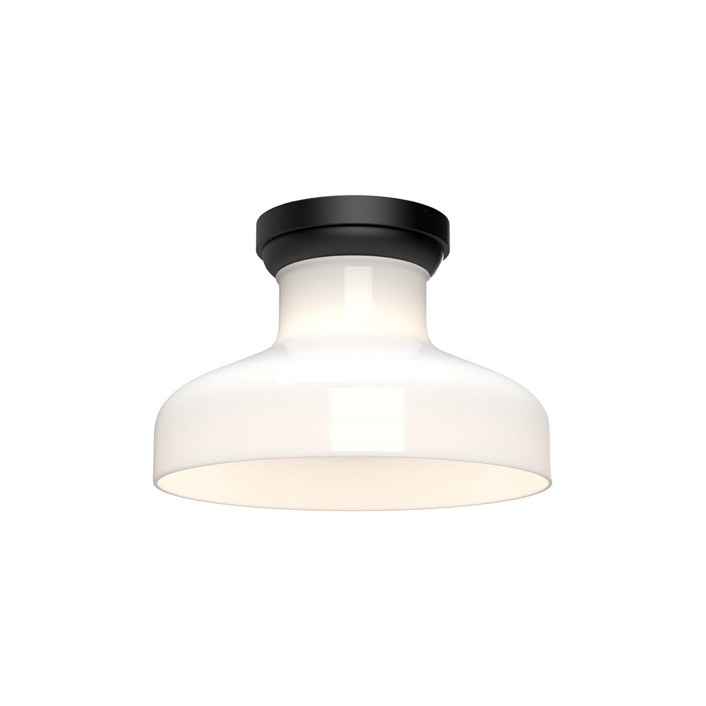 Alora Canada - One Light Flush Mount - Westlake - Glossy Opal Glass/Matte Black- Union Lighting Luminaires Decor