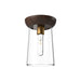 Alora Canada - One Light Flush Mount - Emil - Aged Gold/Walnut- Union Lighting Luminaires Decor