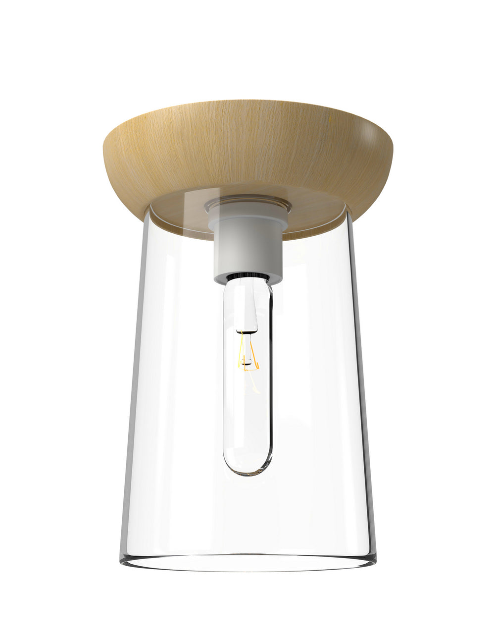Alora Canada - One Light Flush Mount - Emil - White/White Oak- Union Lighting Luminaires Decor