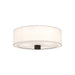 Alora Canada - Three Light Flush Mount - Theo - Matte Black/White Linen- Union Lighting Luminaires Decor