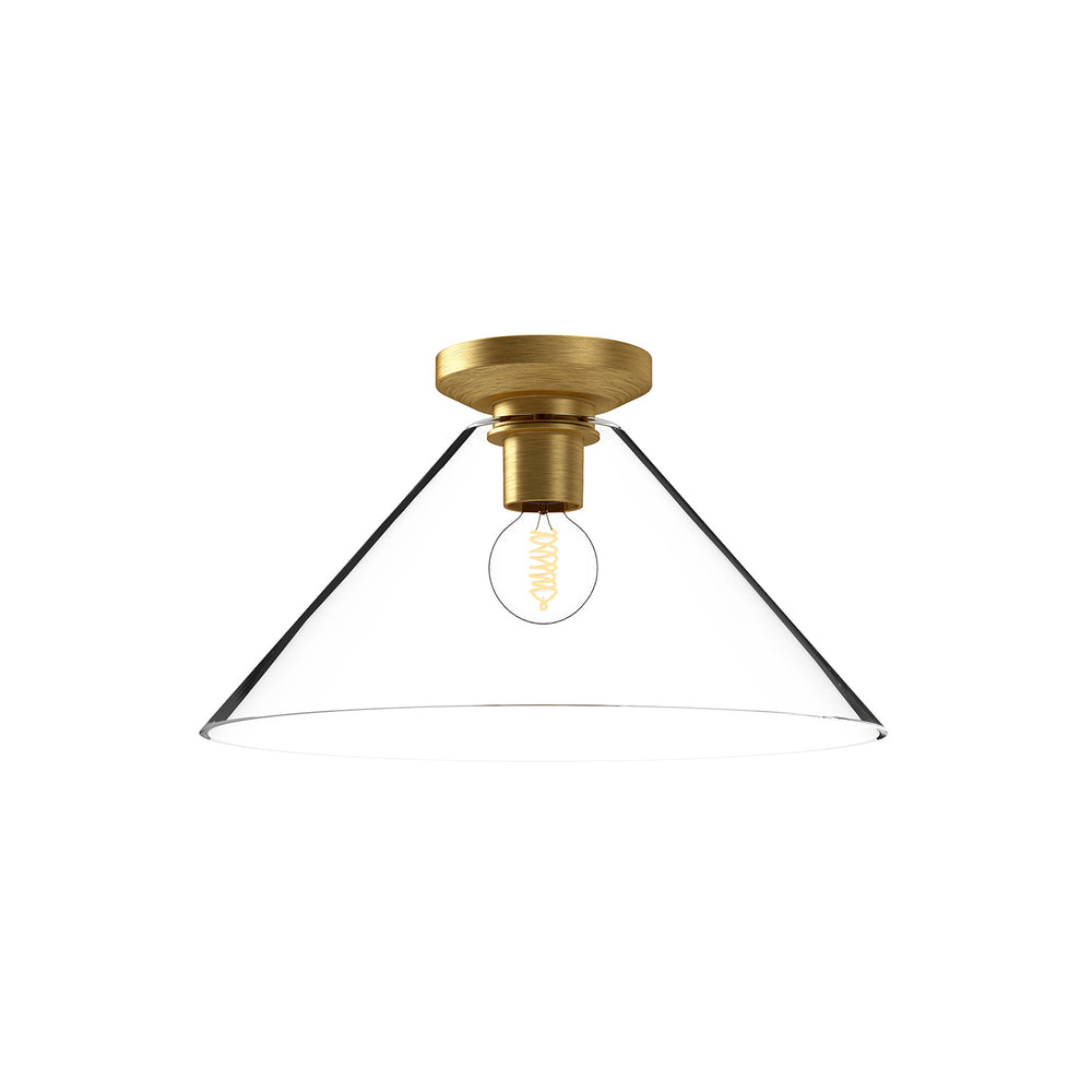 Alora Canada - One Light Flush Mount - Salem - Brushed Gold/Clear Glass- Union Lighting Luminaires Decor
