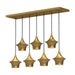 Alora Canada - Seven Light Linear Pendant - Emiko - Brushed Gold- Union Lighting Luminaires Decor