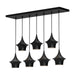 Alora Canada - Seven Light Linear Pendant - Emiko - Matte Black- Union Lighting Luminaires Decor