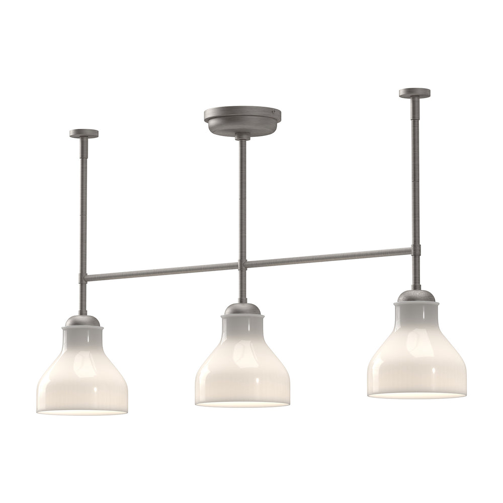 Alora Canada - Three Light Linear Pendant - Westlake - Brushed Nickel/Glossy Opal Glass- Union Lighting Luminaires Decor