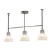 Alora Canada - Three Light Linear Pendant - Westlake - Brushed Nickel/Glossy Opal Glass- Union Lighting Luminaires Decor