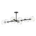 Alora Canada - Eight Light Linear Pendant - Willow - Clear Glass/Matte Black- Union Lighting Luminaires Decor