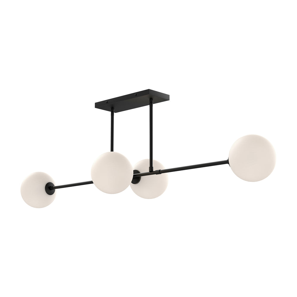 Alora Canada - Four Light Linear Pendant - Cassia - Matte Black/Opal Matte Glass- Union Lighting Luminaires Decor