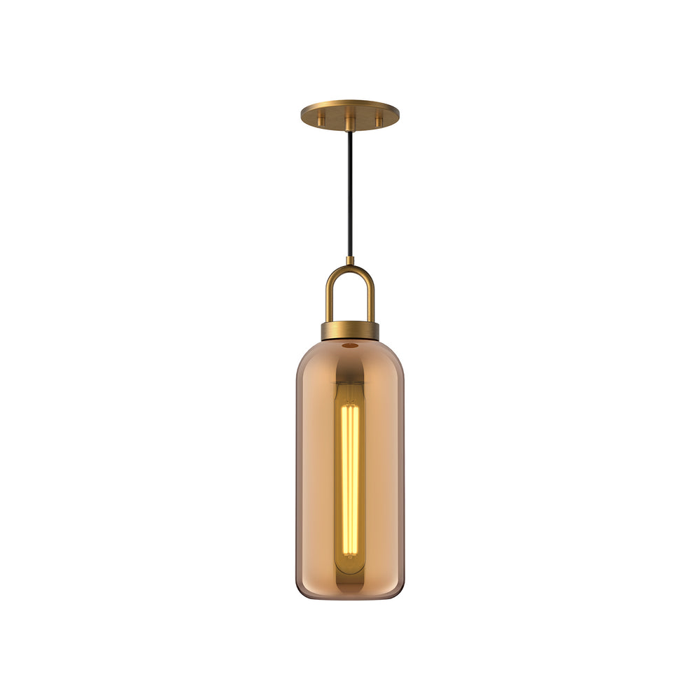 Alora Canada - One Light Pendant - Soji - Aged Gold/Copper Glass- Union Lighting Luminaires Decor