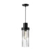 Alora Canada - One Light Pendant - Kent - Clear Ribbed Glass/Matte Black- Union Lighting Luminaires Decor