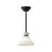 Alora Canada - One Light Pendant - Halston - Glossy Opal Glass/Matte Black- Union Lighting Luminaires Decor