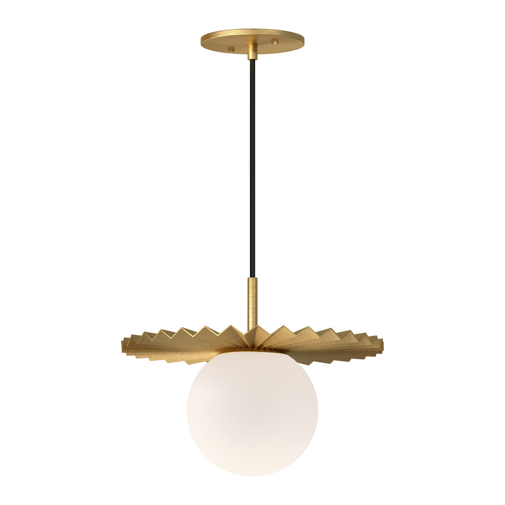 Alora Canada - One Light Pendant - Plume - Brushed Gold/Opal Matte Glass- Union Lighting Luminaires Decor