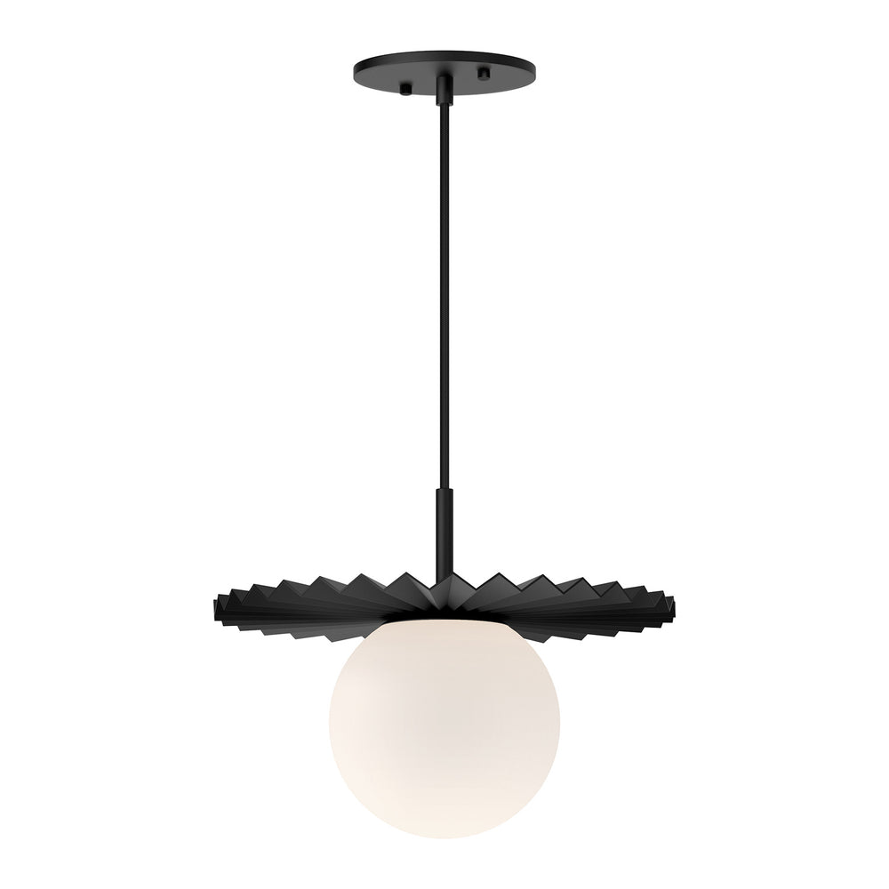 Alora Canada - One Light Pendant - Plume - Matte Black/Opal Matte Glass- Union Lighting Luminaires Decor