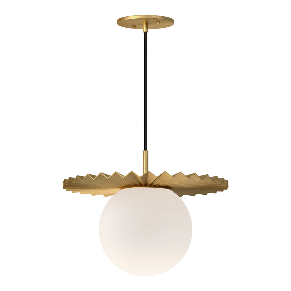 Alora Canada - One Light Pendant - Plume - Brushed Gold/Opal Matte Glass- Union Lighting Luminaires Decor