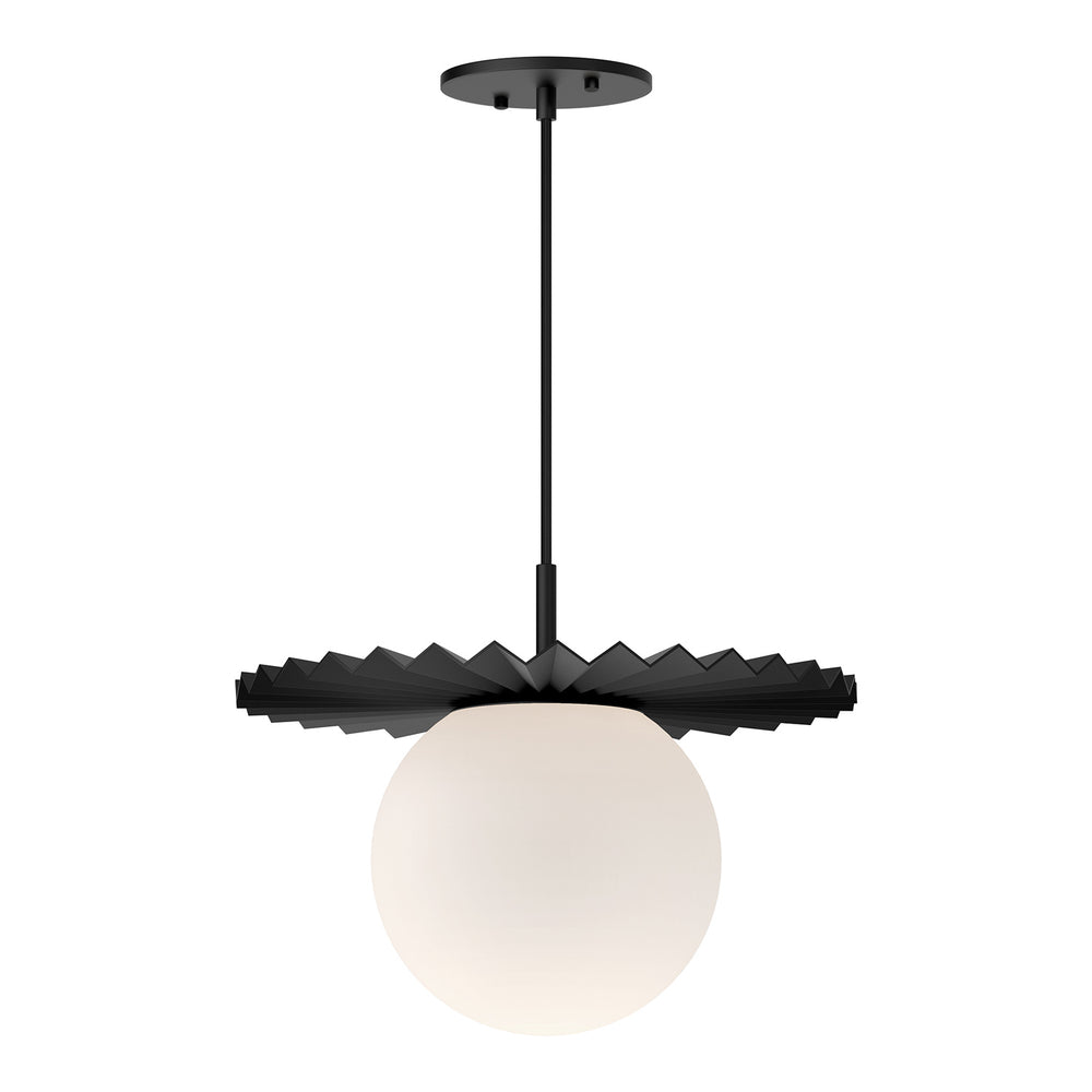 Alora Canada - One Light Pendant - Plume - Matte Black/Opal Matte Glass- Union Lighting Luminaires Decor