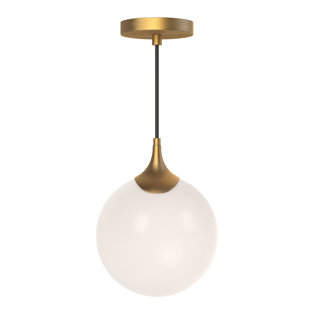 Alora Canada - One Light Pendant - Nouveau - Aged Gold/Opal Matte Glass- Union Lighting Luminaires Decor