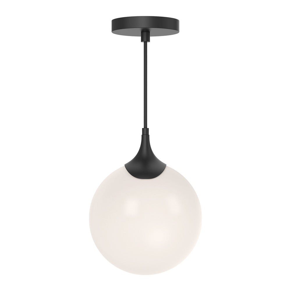 Alora Canada - One Light Pendant - Nouveau - Matte Black/Opal Matte Glass- Union Lighting Luminaires Decor