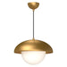 Alora Canada - One Light Pendant - Rubio - Aged Gold/Opal Matte Glass- Union Lighting Luminaires Decor