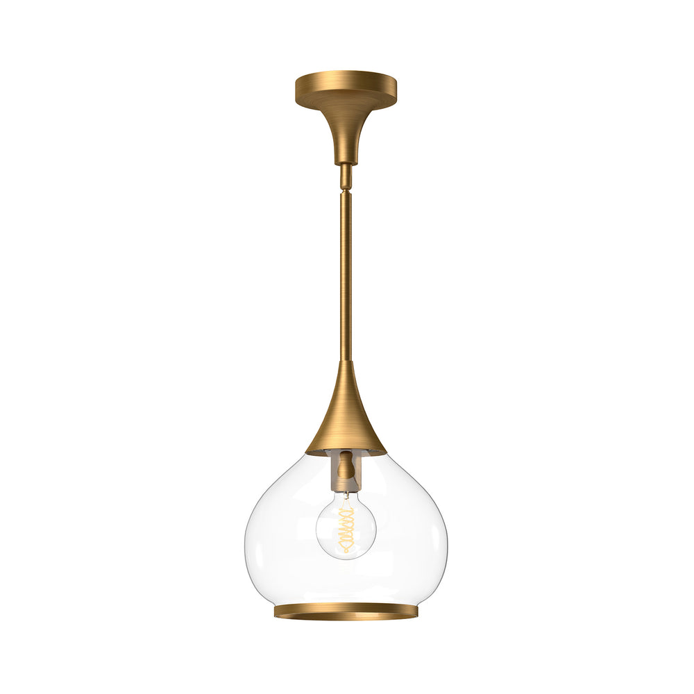 Alora Canada - One Light Pendant - Hazel - Aged Gold/Clear Glass- Union Lighting Luminaires Decor