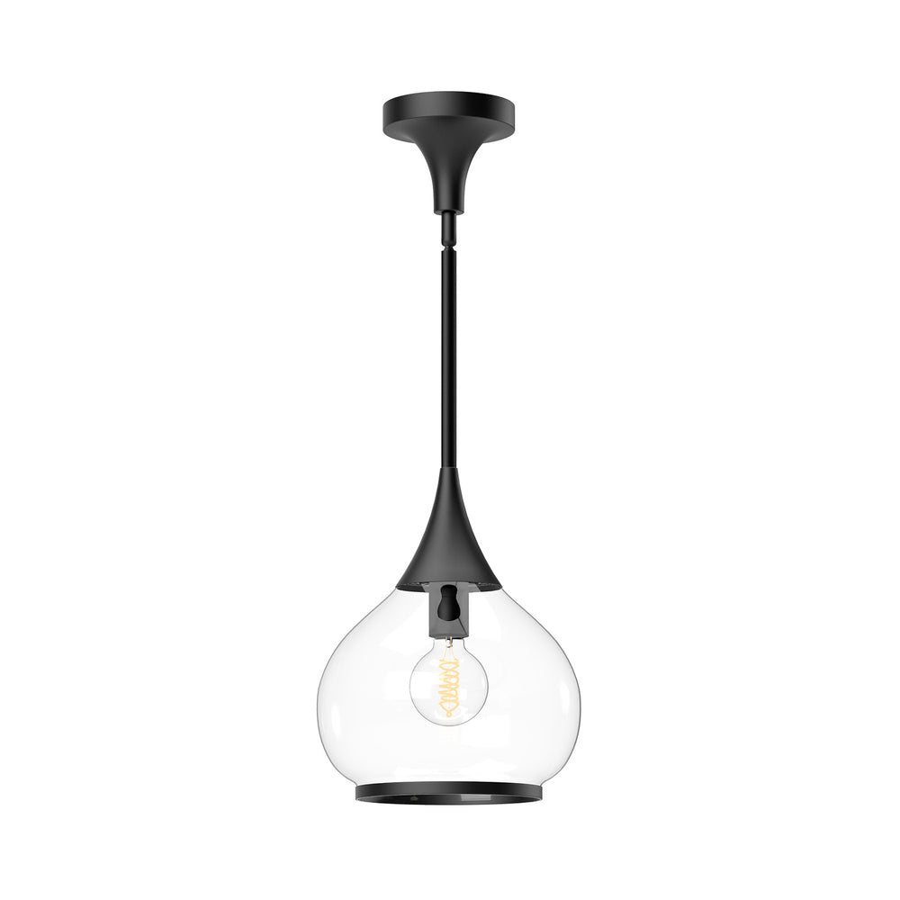 Alora Canada - One Light Pendant - Hazel - Clear Glass/Matte Black- Union Lighting Luminaires Decor