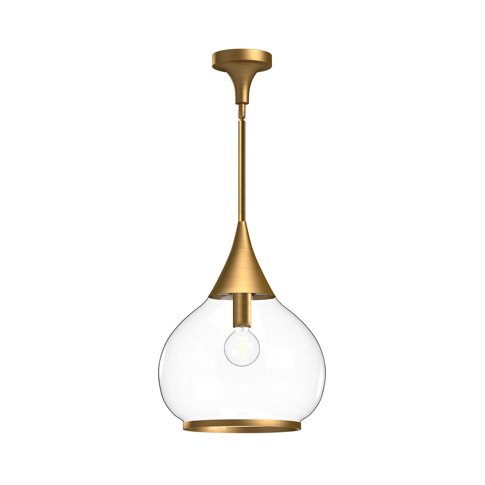 Alora Canada - One Light Pendant - Hazel - Aged Gold/Clear Glass- Union Lighting Luminaires Decor