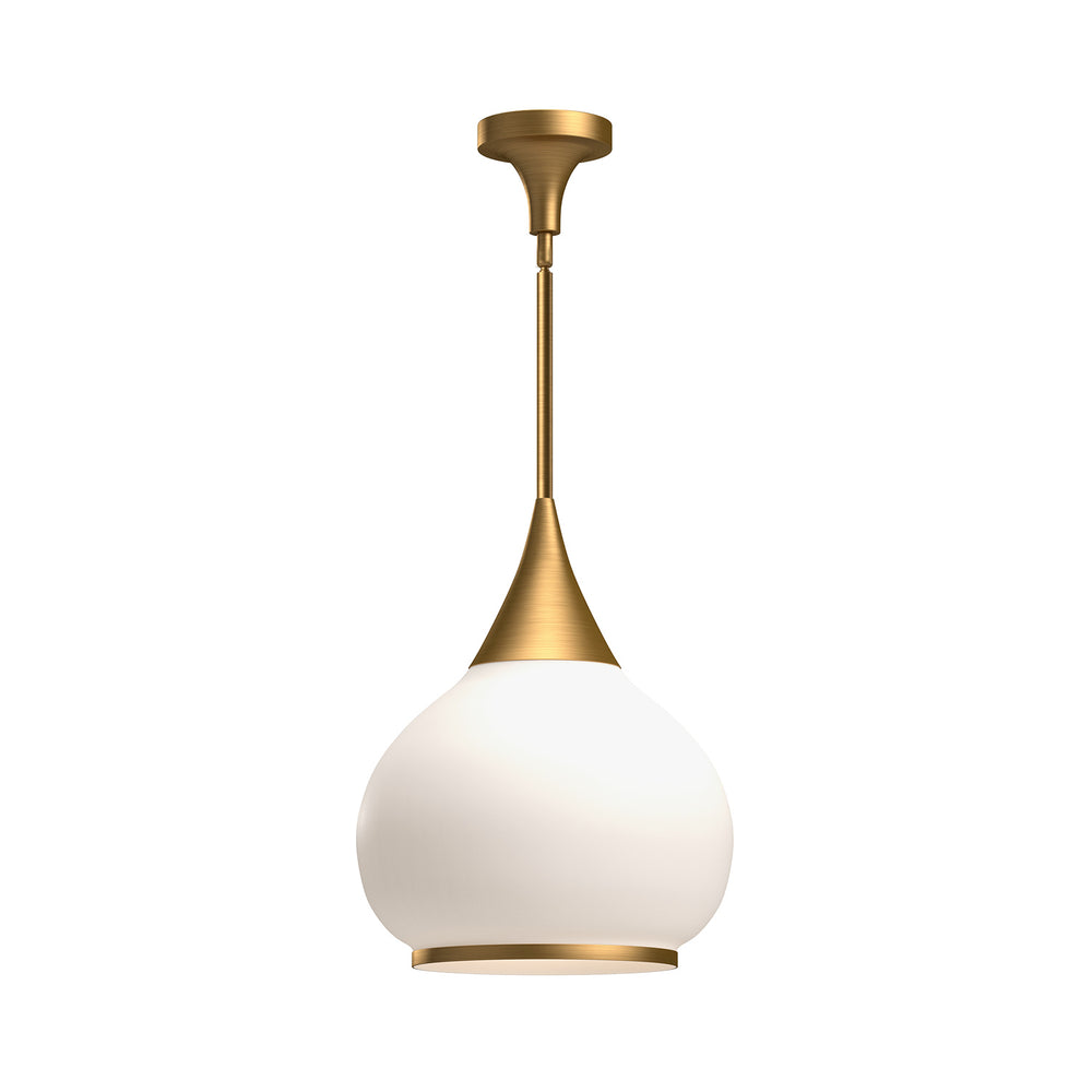 Alora Canada - One Light Pendant - Hazel - Aged Gold/Opal Matte Glass- Union Lighting Luminaires Decor