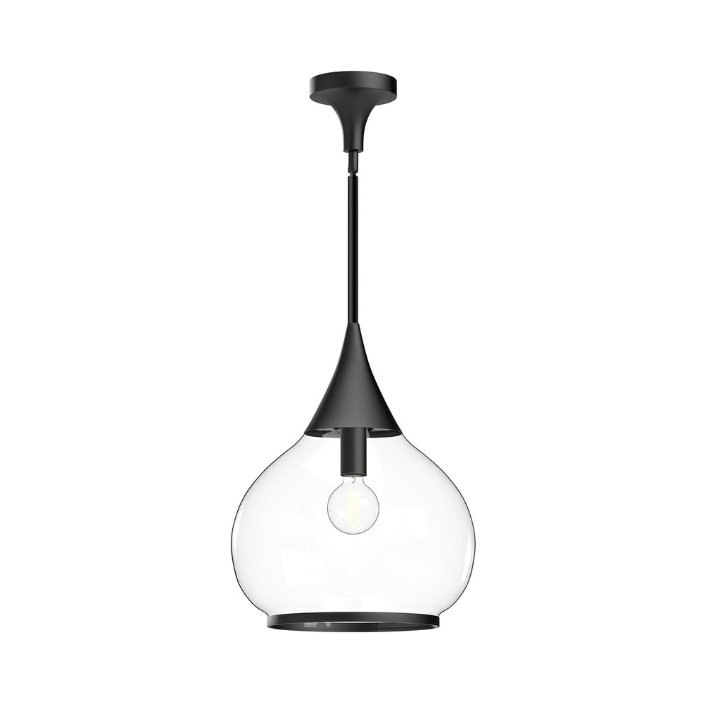 Alora Canada - One Light Pendant - Hazel - Clear Glass/Matte Black- Union Lighting Luminaires Decor