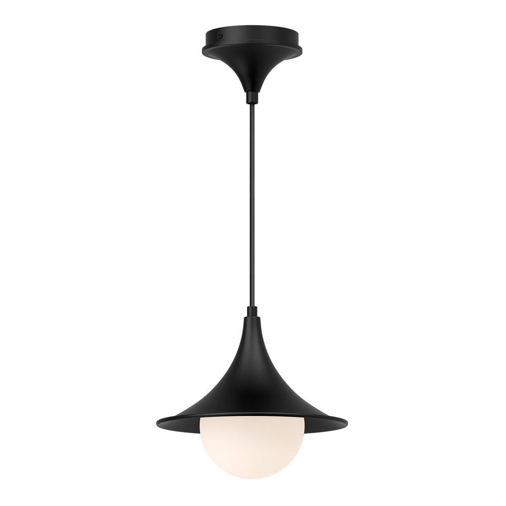 Alora Canada - One Light Pendant - Fuji - Matte Black/Opal Matte Glass- Union Lighting Luminaires Decor