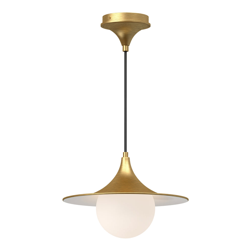 Alora Canada - One Light Pendant - Fuji - Brushed Gold/Opal Matte Glass- Union Lighting Luminaires Decor