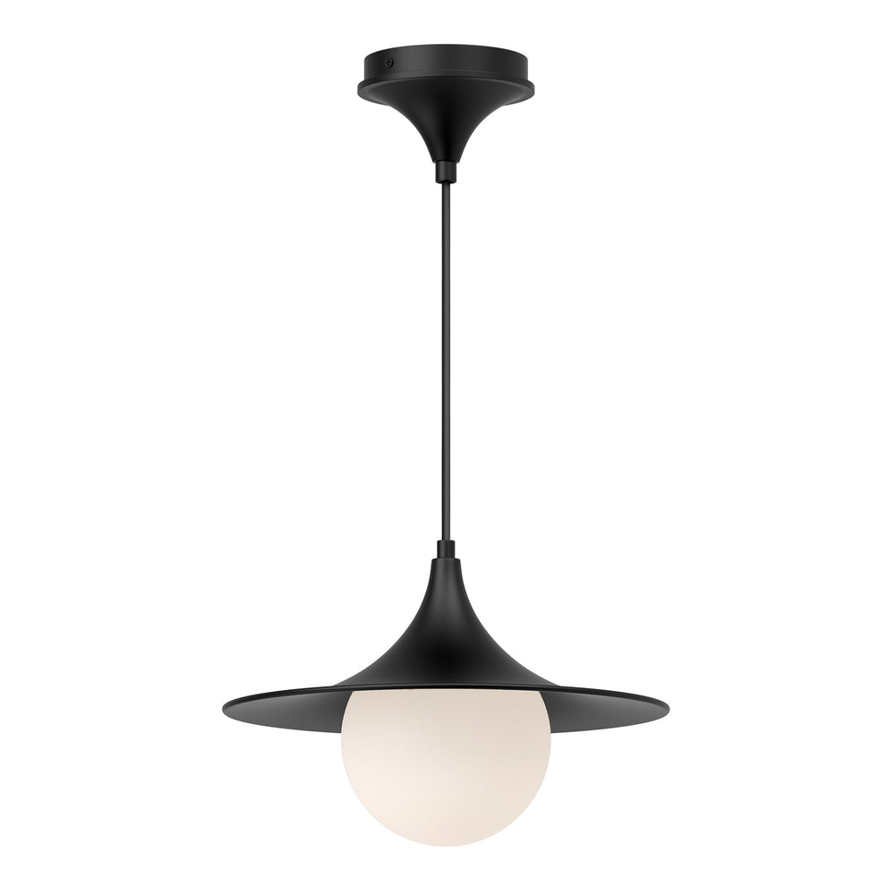 Alora Canada - One Light Pendant - Fuji - Matte Black/Opal Matte Glass- Union Lighting Luminaires Decor