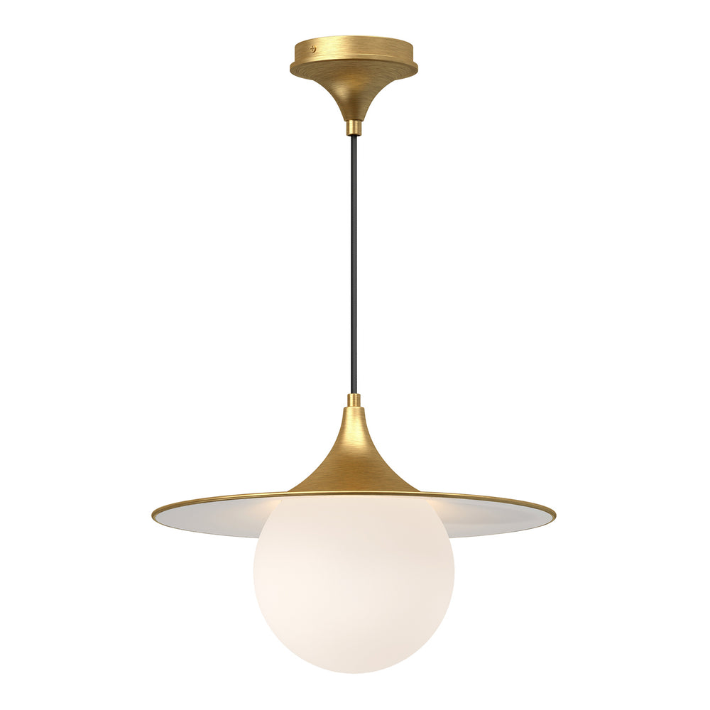 Alora Canada - One Light Pendant - Fuji - Brushed Gold/Opal Matte Glass- Union Lighting Luminaires Decor