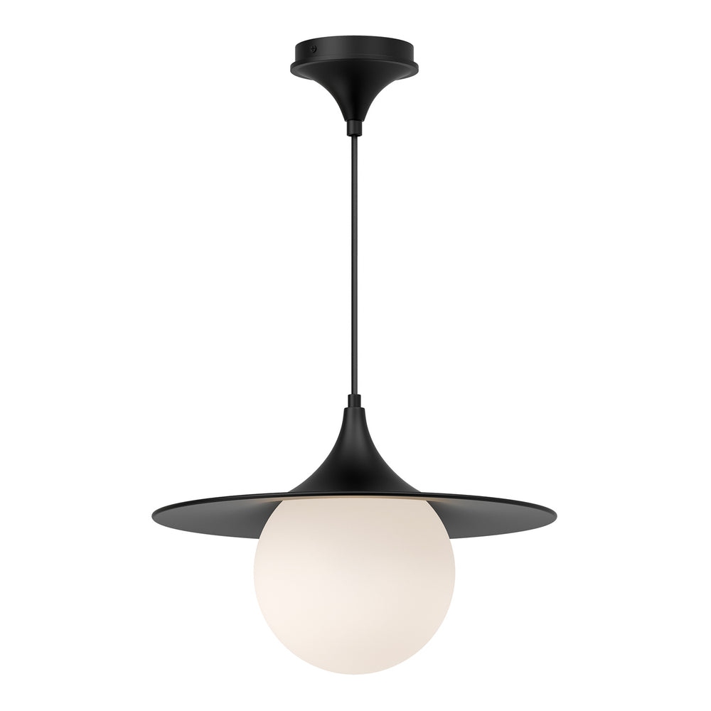 Alora Canada - One Light Pendant - Fuji - Matte Black/Opal Matte Glass- Union Lighting Luminaires Decor
